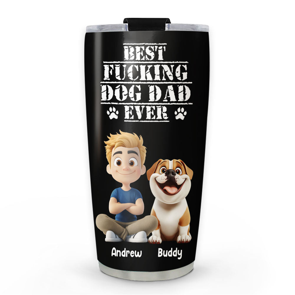 Custom Christmas Birthday Gifts For Dog Dad, Dog Lovers • Best Dad In The Hood - Personalized Tumbler