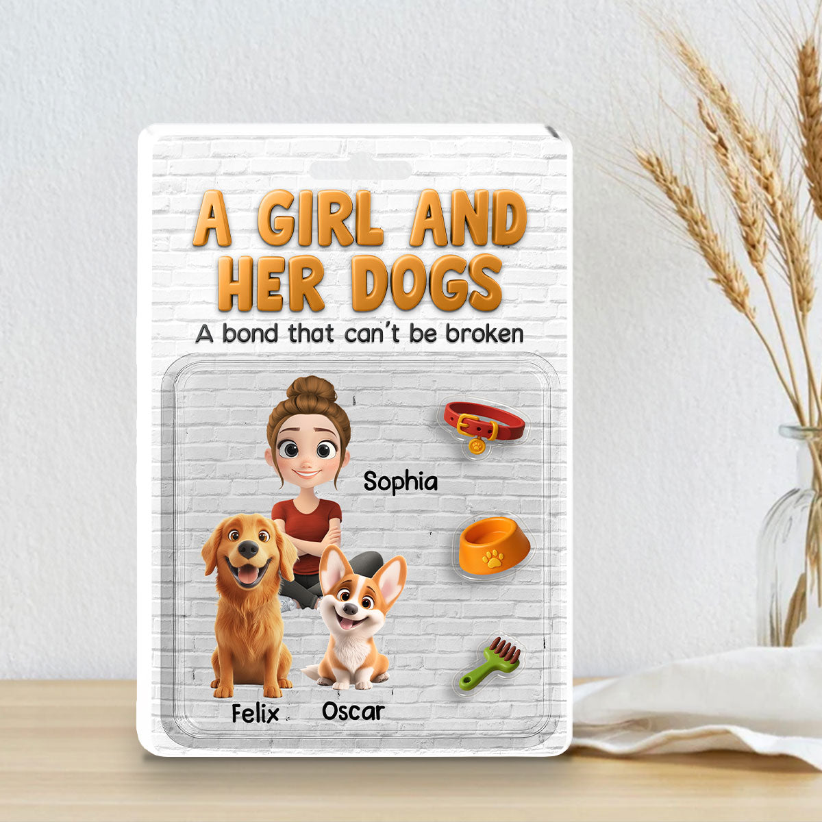 A Girl And Her Dog - Personalized Acrylic Plaque