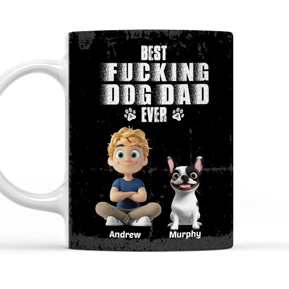 Custom Father's day Birthday Gifts For Dog Dad, Dog Lovers • Best Dad Ever - Personalized Coffee Mug