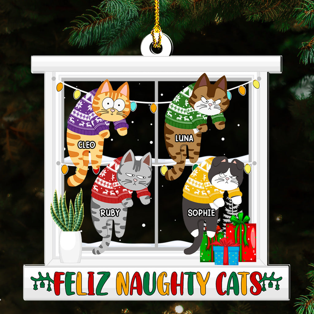 Meowy Christmas - Personalized Acrylic Ornament