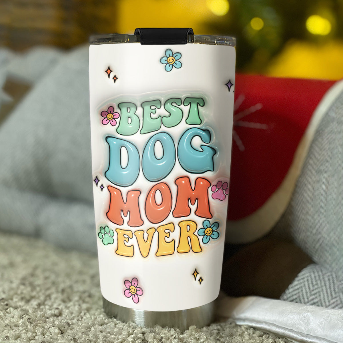 Custom Mother's day Birthday Gifts For Pet Mom, Pet Lovers • Proud To Be Slay Dog Mom - Personalized 3D Inflated Effect Tumbler