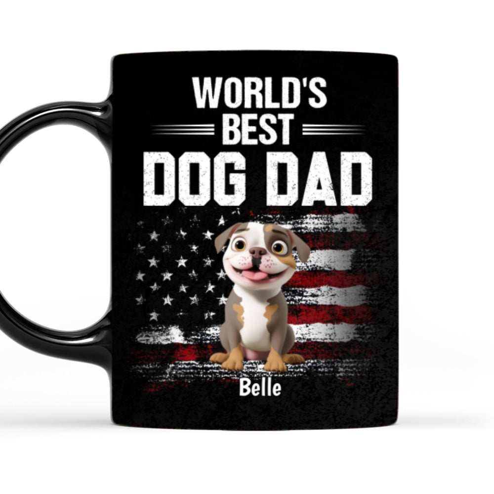 Custom Father's day Birthday Gifts For Dog Dad, Dog Lovers • World Best Dog Dad - Personalized Coffee Mug