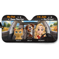 Custom Christmas Birthday Gifts Car Accessories for Pet Parents • My Pets Owns This Car - Personalized Car Sunshade