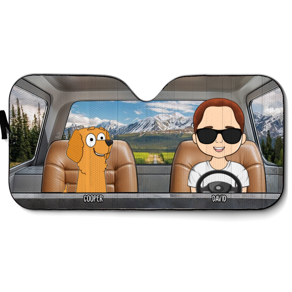 Dogs In My Car - Personalized Car Sunshade