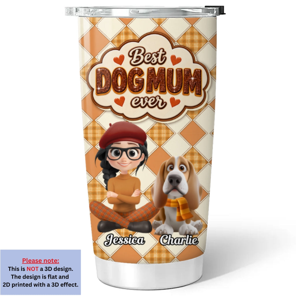 Custom Christmas Birthday Gifts For Dog Lovers • Lucky Dog Mom - Personalized 3D Effect Tumbler