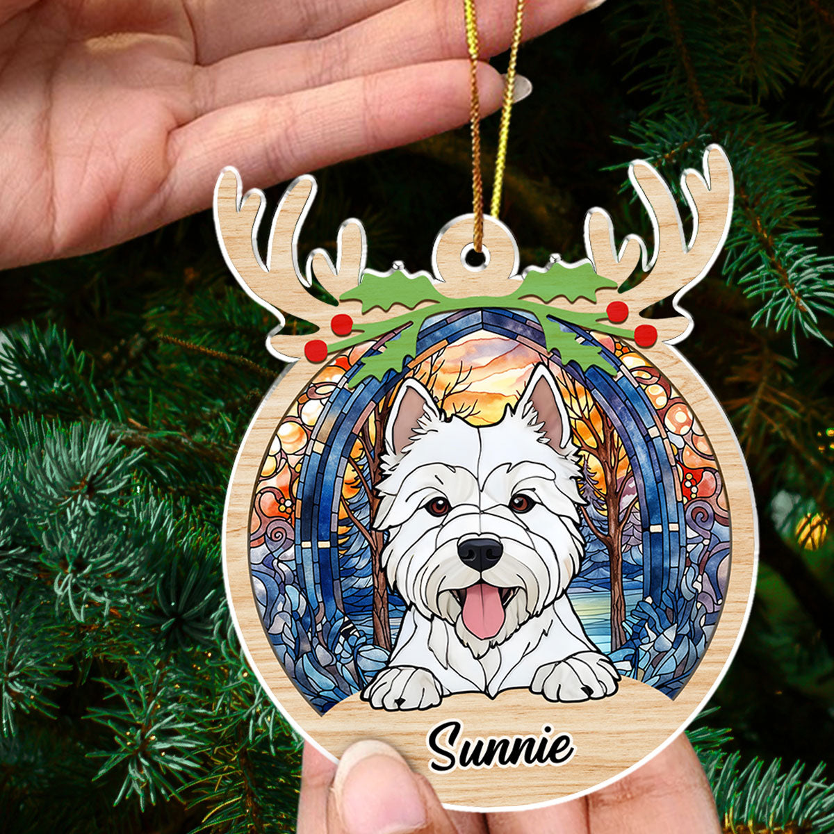 Custom Christmas Decor Home Birthday Gifts For Dog Lovers • Warm Christmas - Personalized Acrylic Ornament
