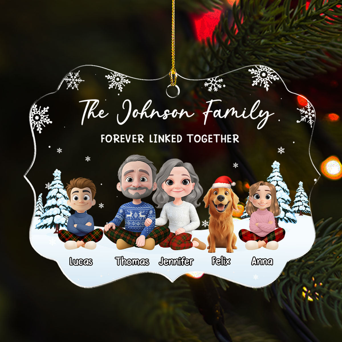 Custom Christmas Decor Home Birthday Gifts For Dog Lovers • Family Roots Bloom Every Season - Personalized Acrylic Ornament