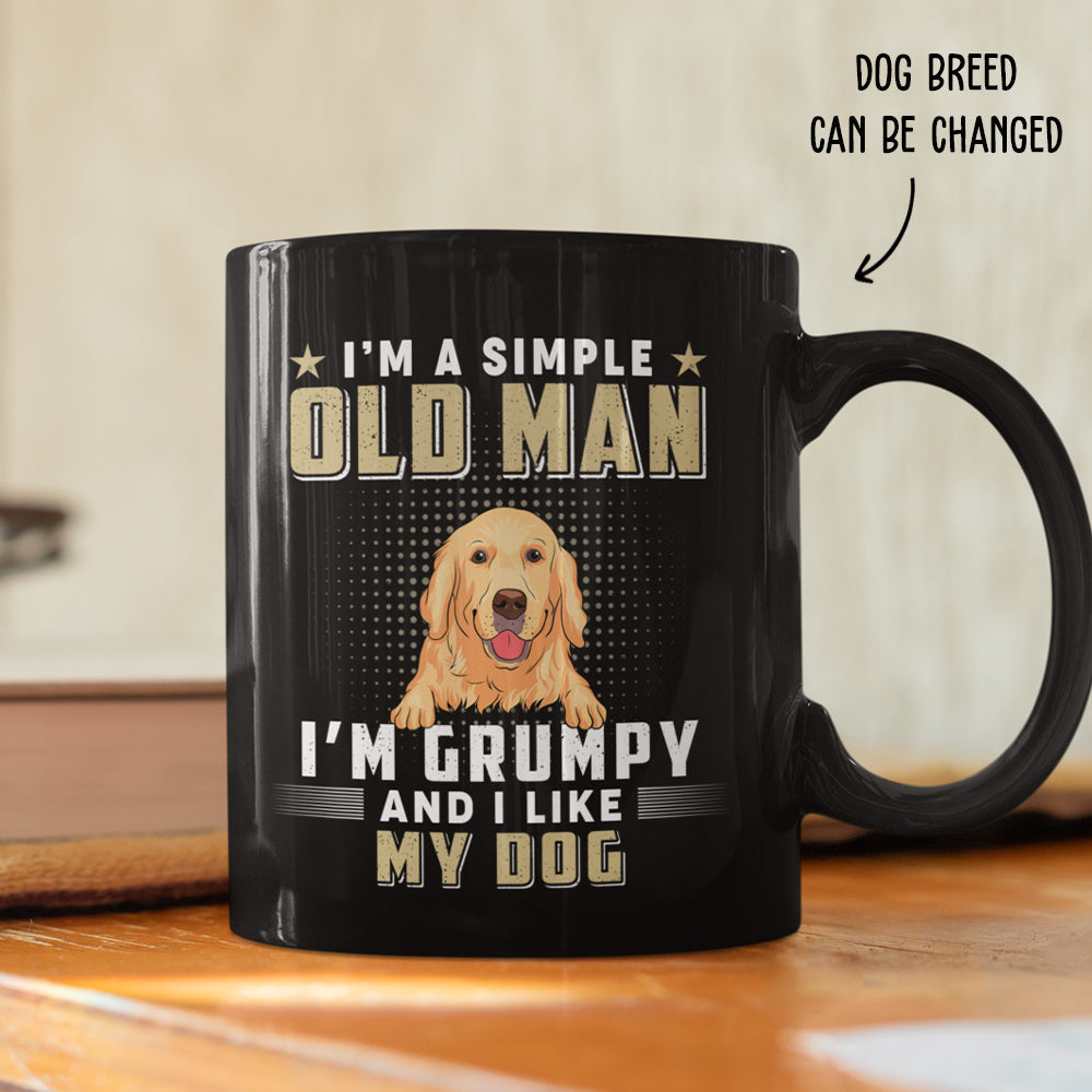 Custom Christmas Birthday Gifts For Dog Dad, Dog Lovers • Simple Old Man - Personalized Coffee Mug