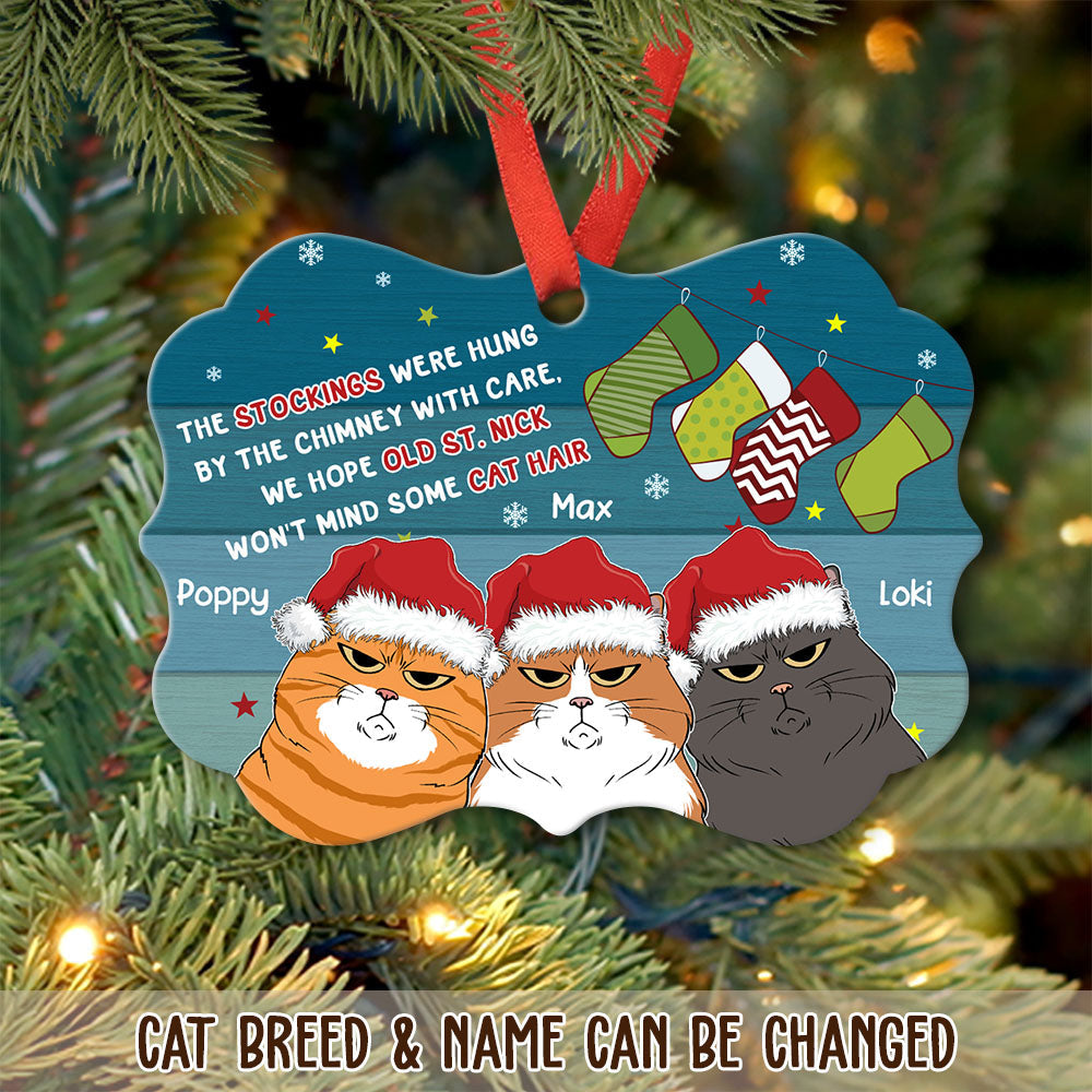 Custom Christmas Decor Home Birthday Gifts For Cat Mom, Cat Lovers • Cat Hair - Personalized Aluminum Ornament