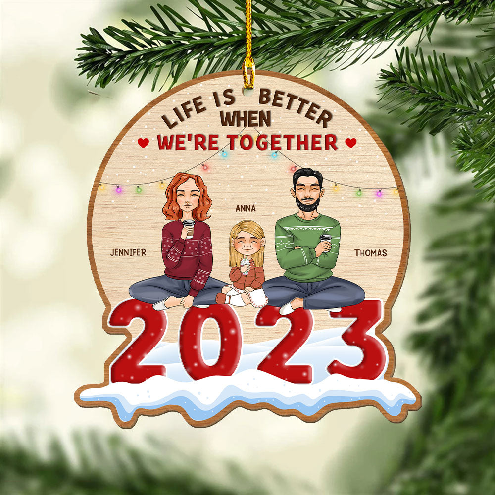Life Is Better - Personalized 1-layered Wood Ornament