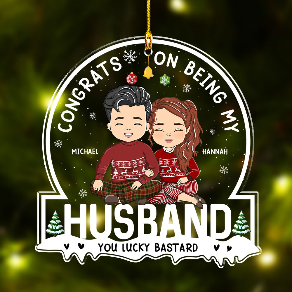 You Lucky Bastard - Personalized Acrylic Ornament