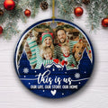Family, This Is Us - Personalized Circle Ceramic Christmas Ornament