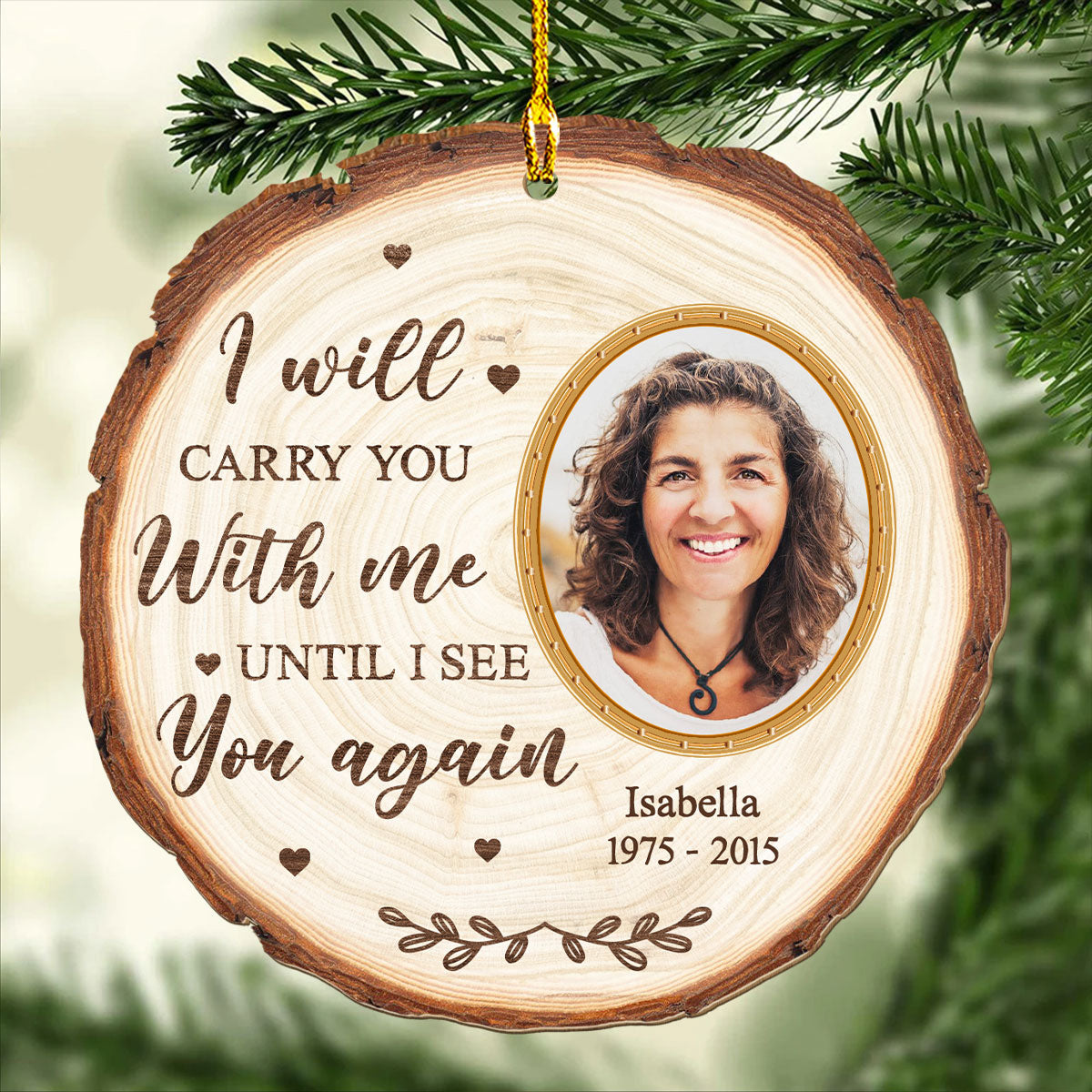 Photo Loving Memory - Personalized 1-layered Wood Ornament