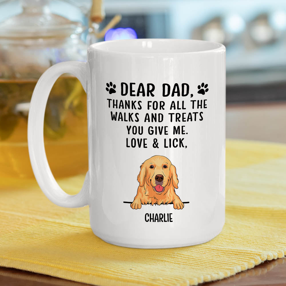 Custom Christmas Birthday Gifts For Dog Lovers • Thanks For All The Treats - Personalized Coffee Mug