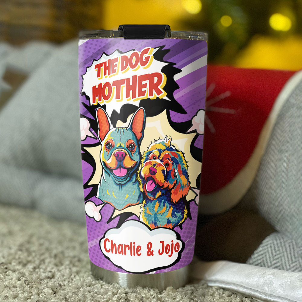 Custom Christmas Birthday Gifts For Dog Lovers • Mother Father And Dog - Personalized Tumbler