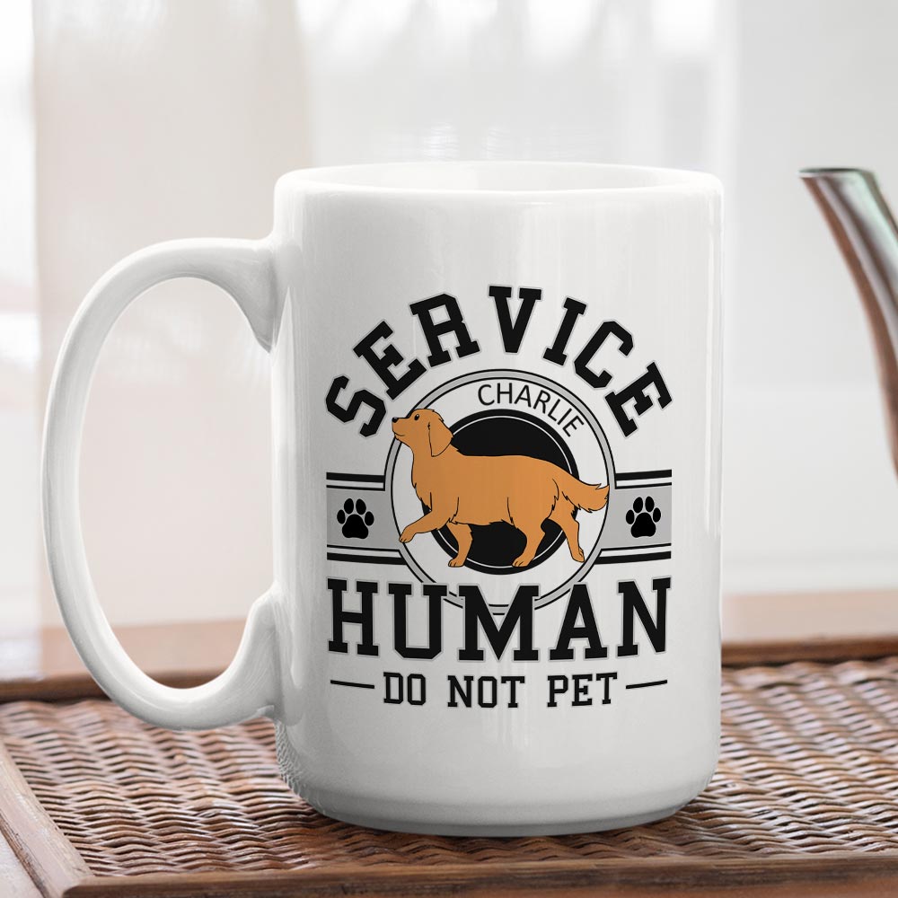 Custom Christmas Birthday Gifts For Dog Lovers • Service Human Logo - Personalized Coffee Mug