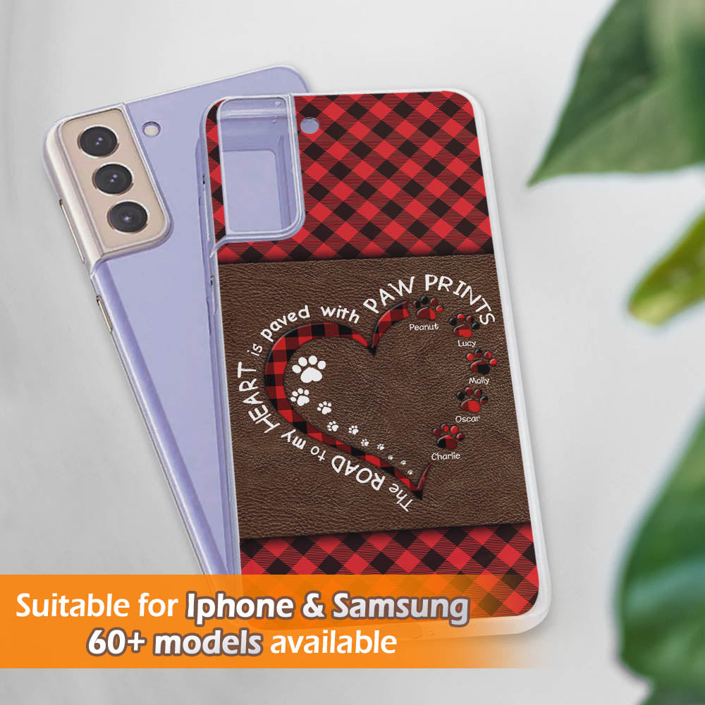 My Heart With Paw Prints - Personalized Phone Case