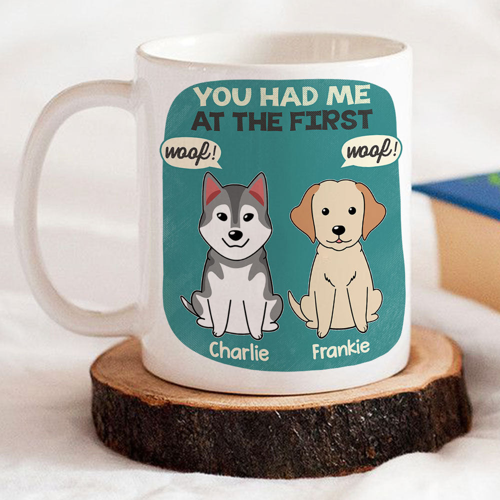 Custom Photo Christmas Birthday Gifts For Dog Lovers • You Had Me At The First - Personalized Coffee Mug