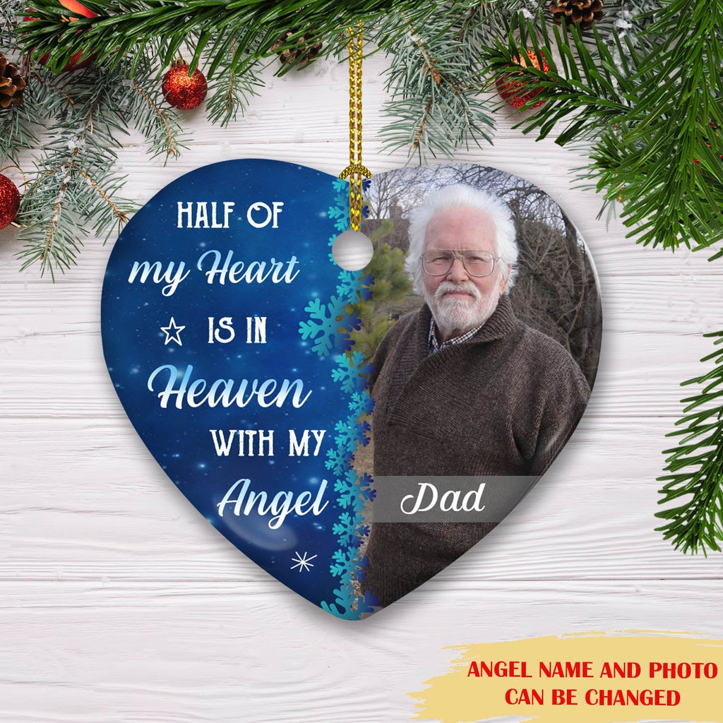 Half Of My Heart - Personalized Heart Ceramic Ornament