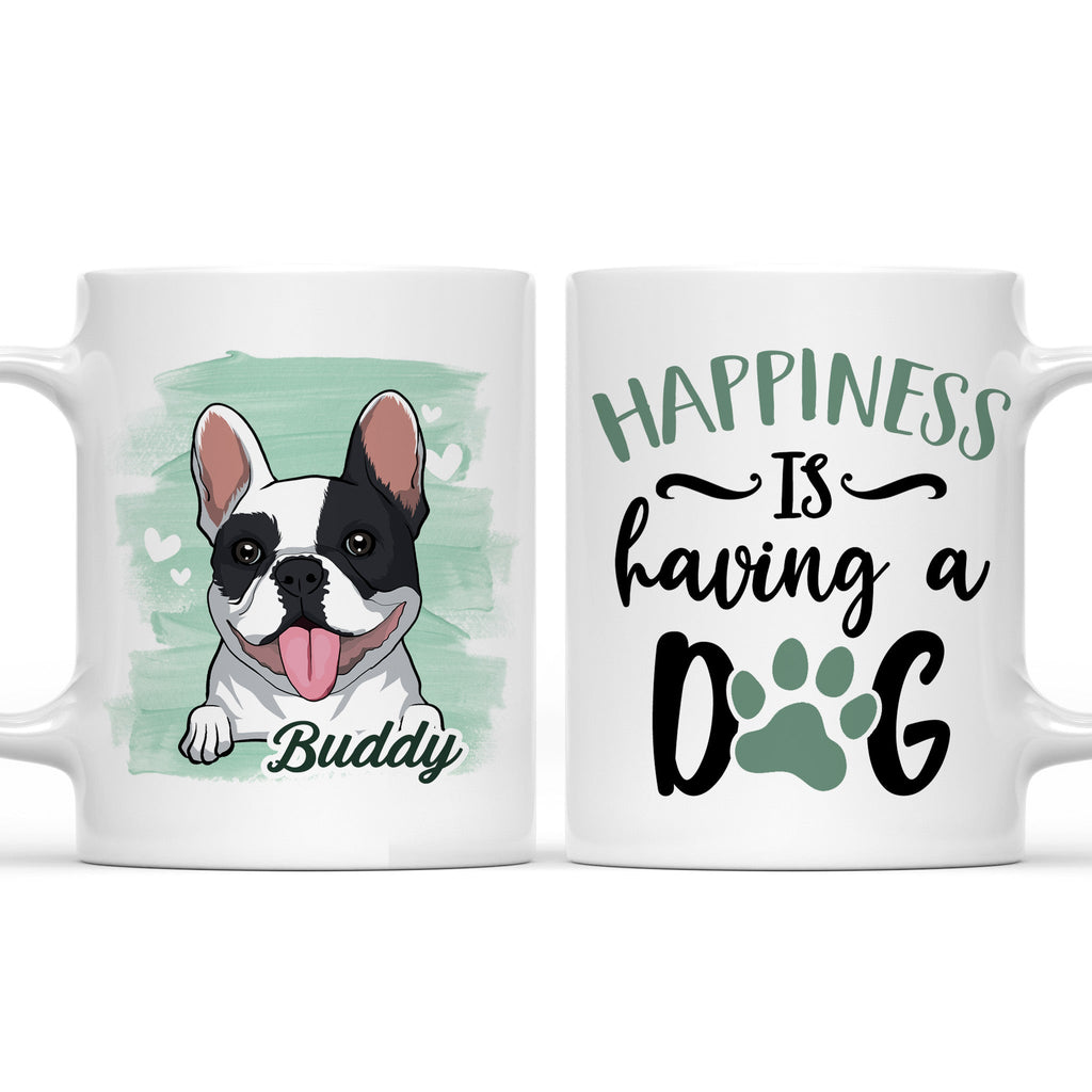 Custom Christmas Birthday Gifts For Dog Lovers • Happiness Is Having A Dog - Personalized Coffee Mug