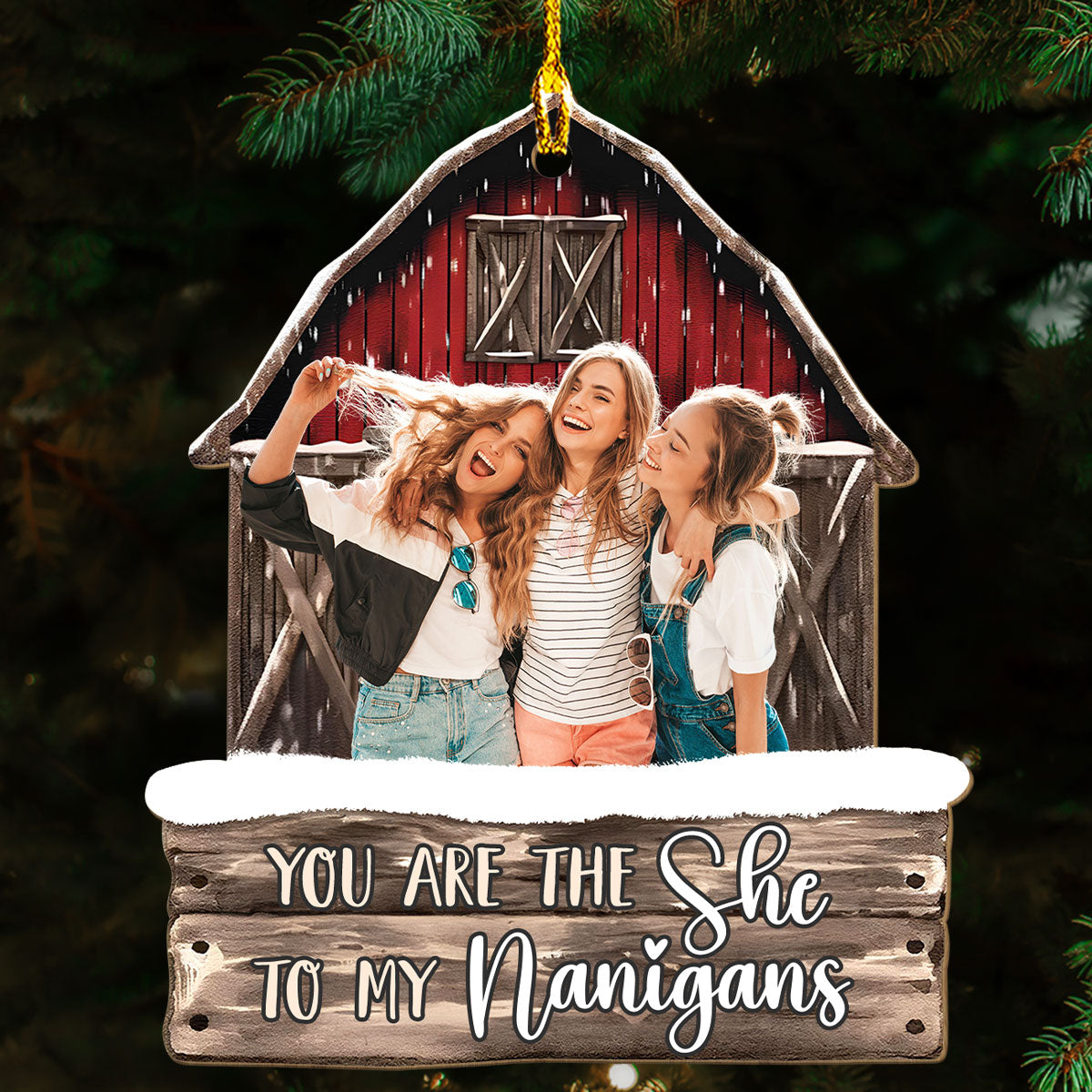 To My Nanigans - Personalized 1-layered Wood Ornament
