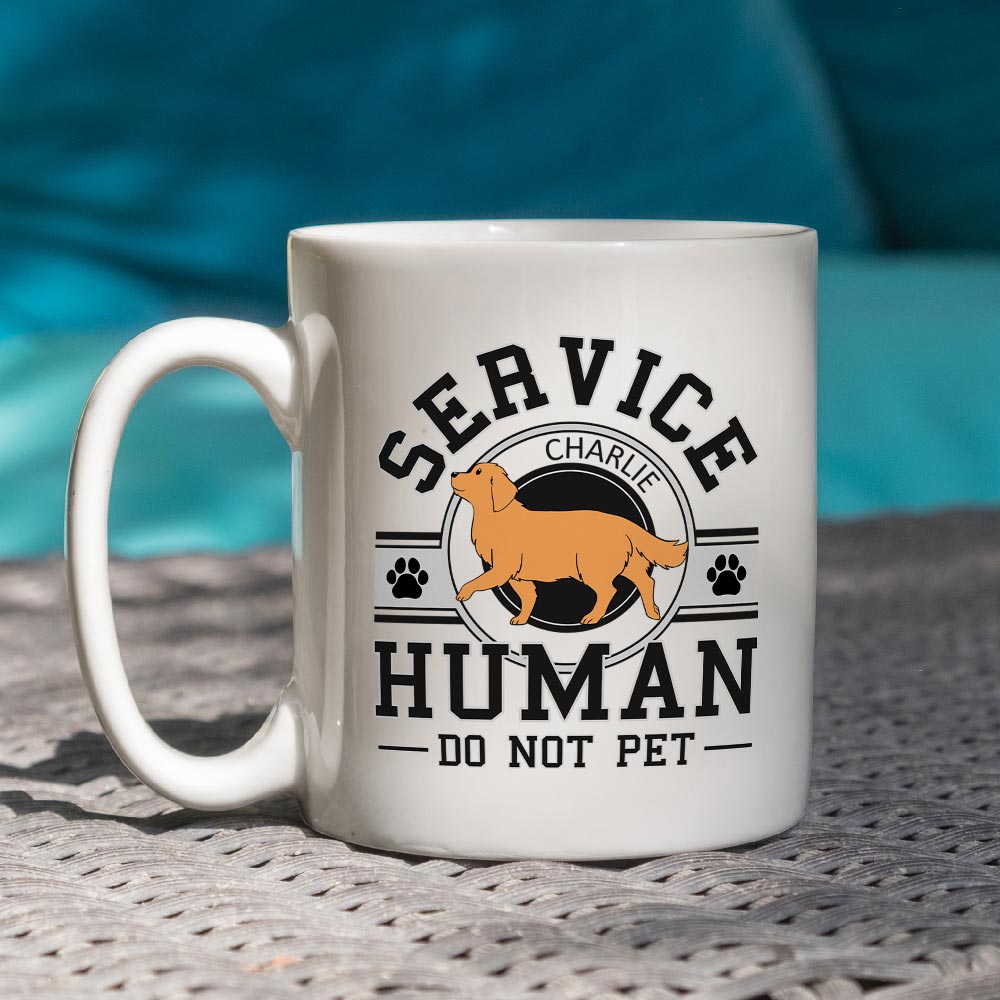 Custom Christmas Birthday Gifts For Dog Lovers • Service Human Logo - Personalized Coffee Mug