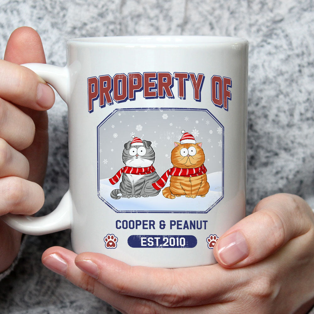 Custom Photo Mother's day Birthday Gifts For Cat Mom, Cat Lovers • Pet Property Of - Personalized Coffee Mug