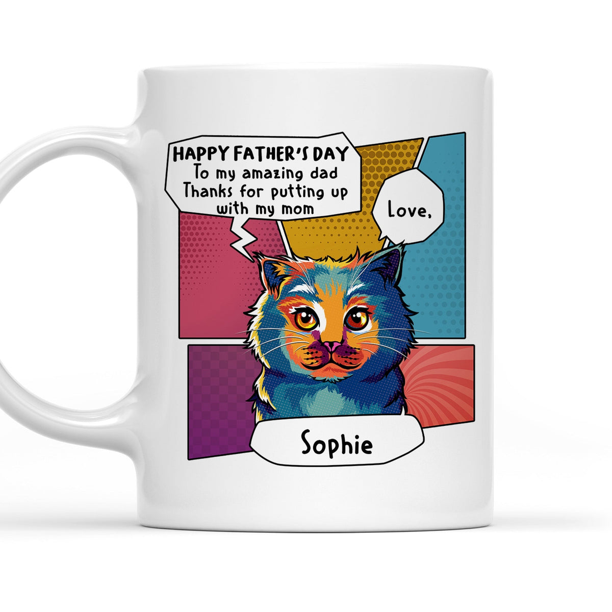 Custom Photo Christmas Birthday Gifts For Cat Dad, Cat Lovers • Amazing Cat Dad - Personalized Coffee Mug