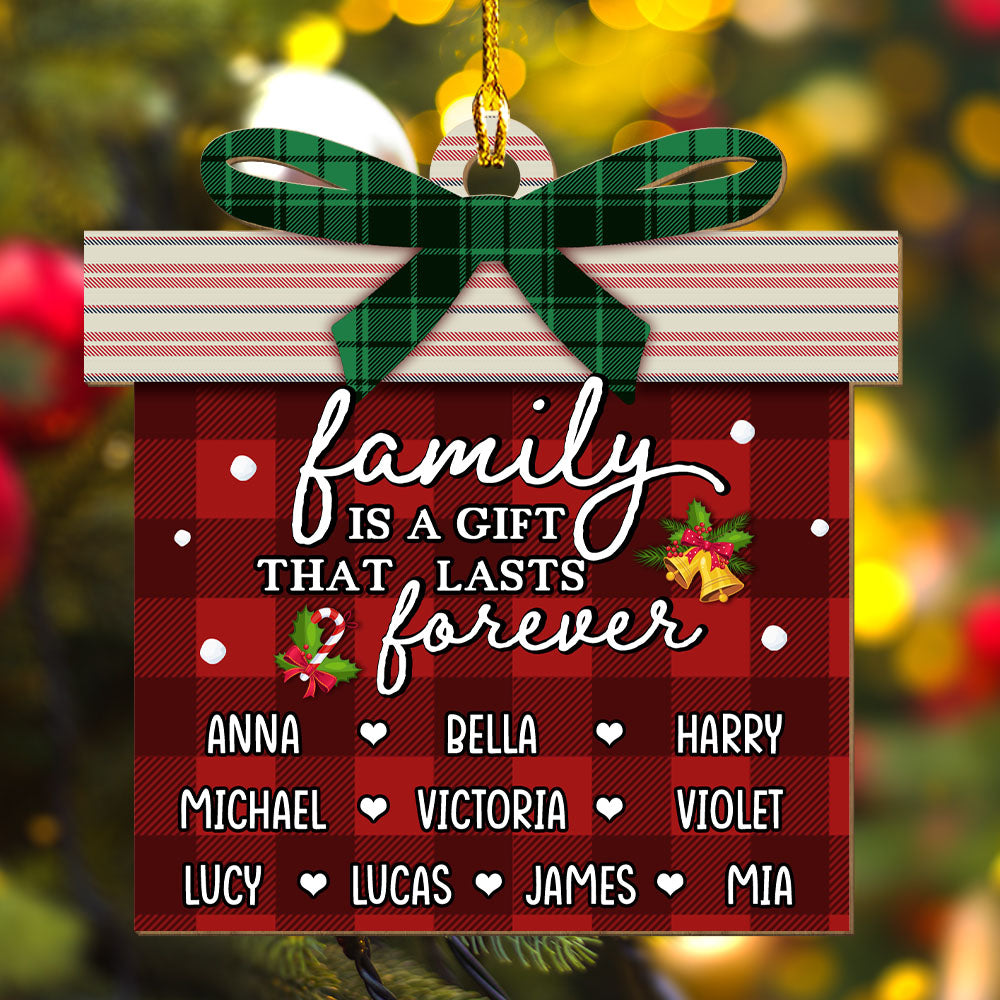 Family Is A Gift - Personalized 1-layered Wood Ornament