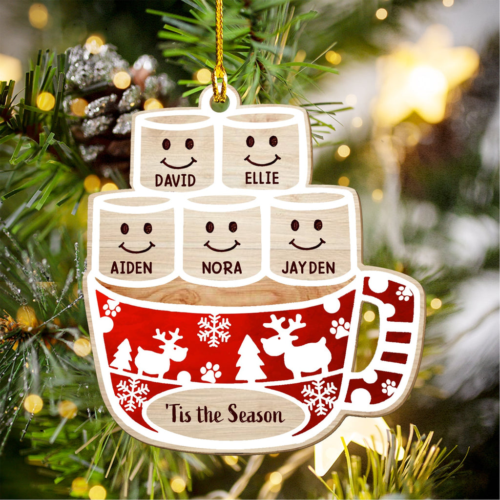 Tis The Season - Personalized 1-layered Wood Ornament