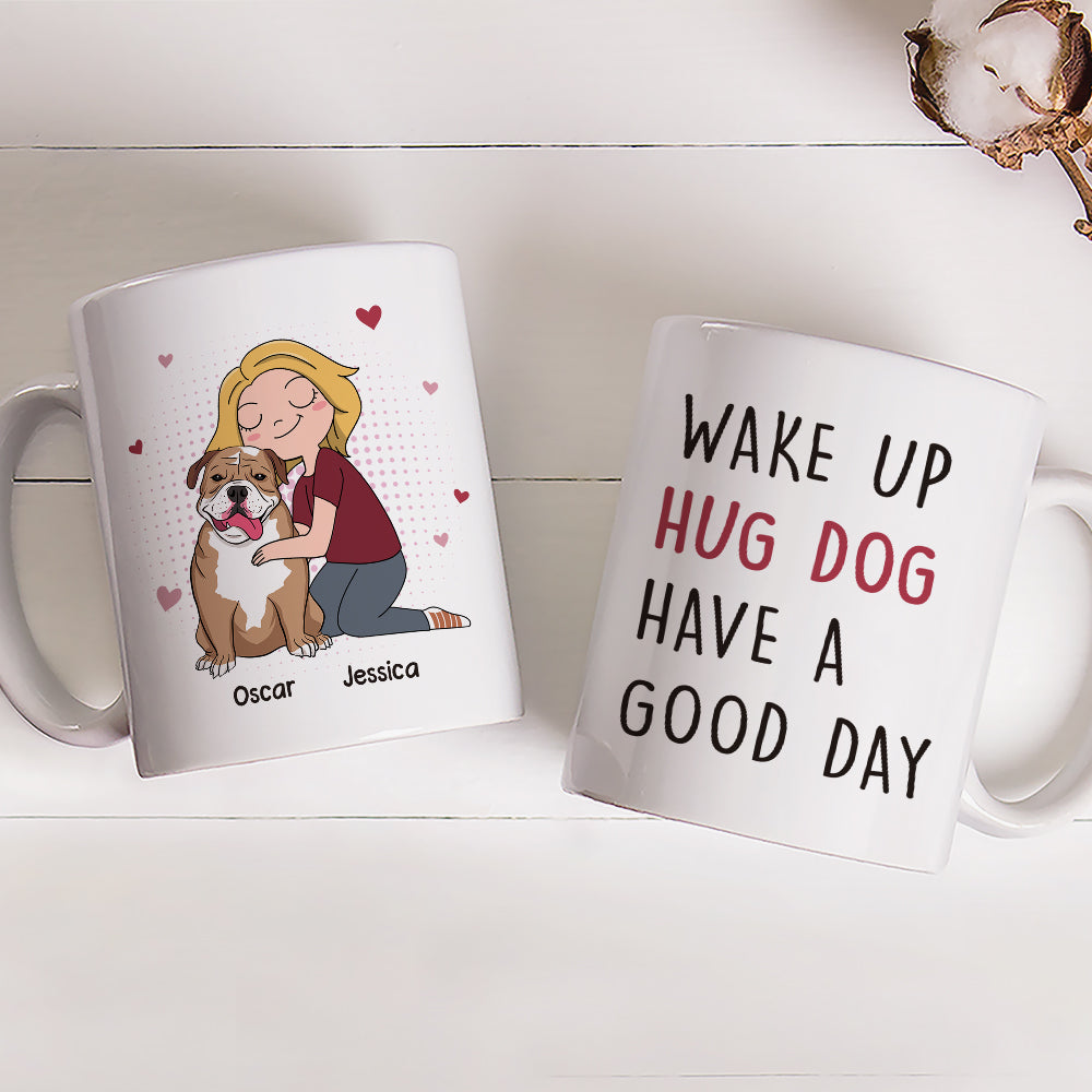 Custom Mother's day Birthday Gifts For Dog Mom, Dog Lovers • Hug Dog - Personalized Coffee Mug