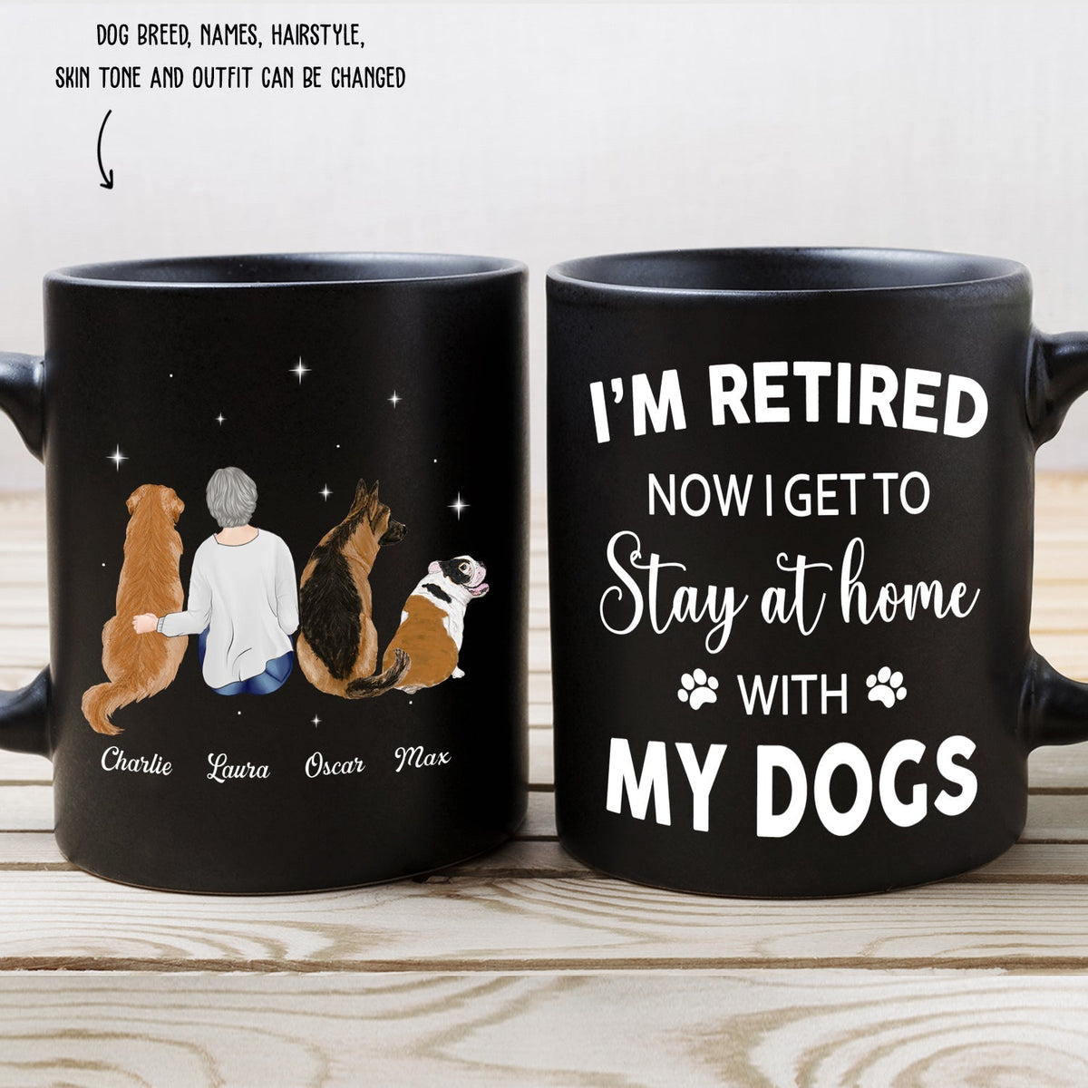 Custom Mother's day Birthday Gifts For Dog Mom, Dog Lovers • Stay At Home With Dog - Personalized Coffee Mug