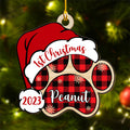 Santa Paw - Personalized 1-layered Wood Ornament