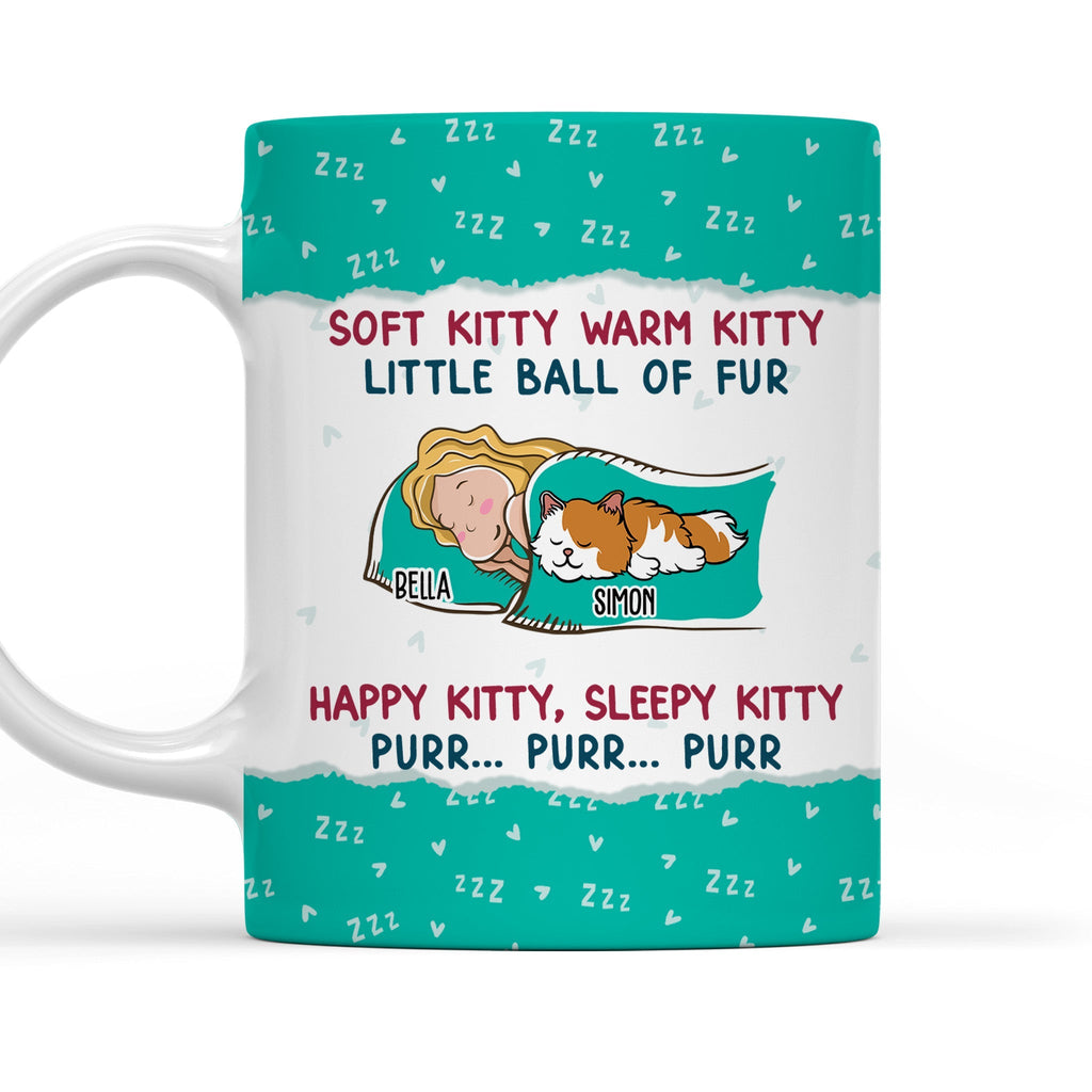Custom Mother's day Birthday Gifts For Cat Mom, Cat Lovers • Soft Kitty Warm Kitty - Personalized Coffee Mug