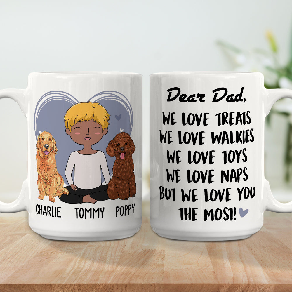 Custom Christmas Birthday Gifts For Dog Lovers • Love You The Most - Personalized Coffee Mug