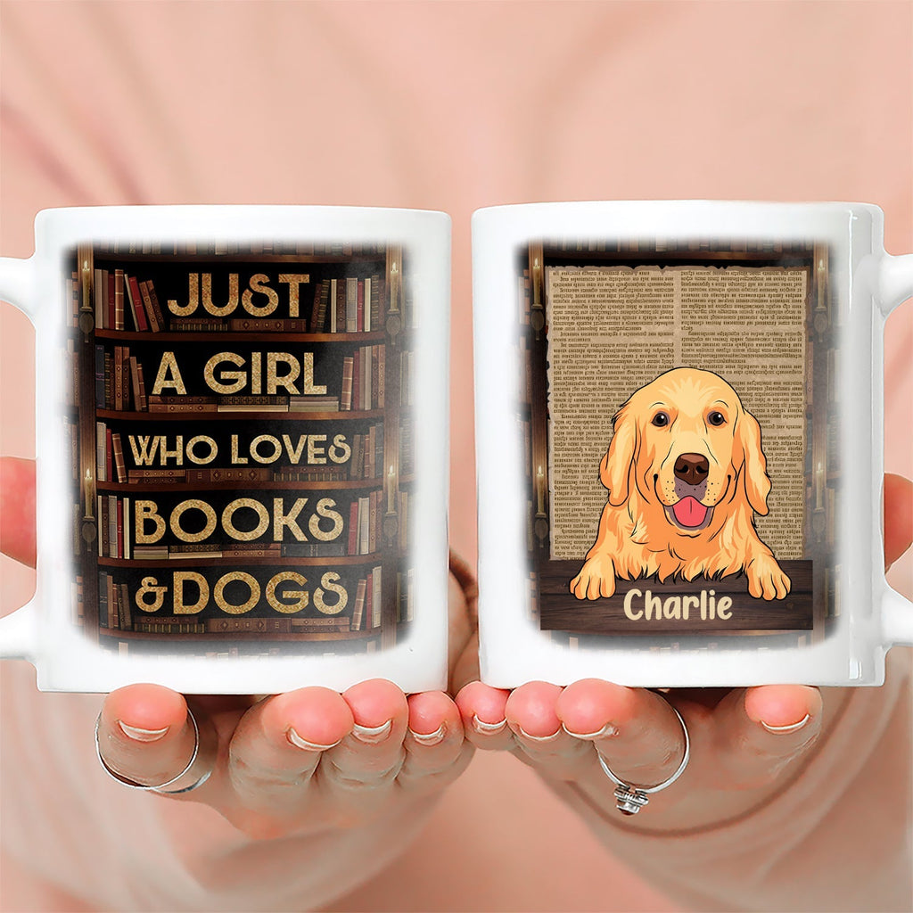 Custom Christmas Birthday Gifts For Dog Lovers • Just A Girl - Personalized Coffee Mug