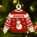 Family Sweater - Personalized 1-layered Wood Ornament