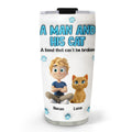 Custom Christmas Birthday Gifts For Cat Dad, Cat Lovers • A Man And His Cat - Personalized 3D Inflated Effect Tumbler