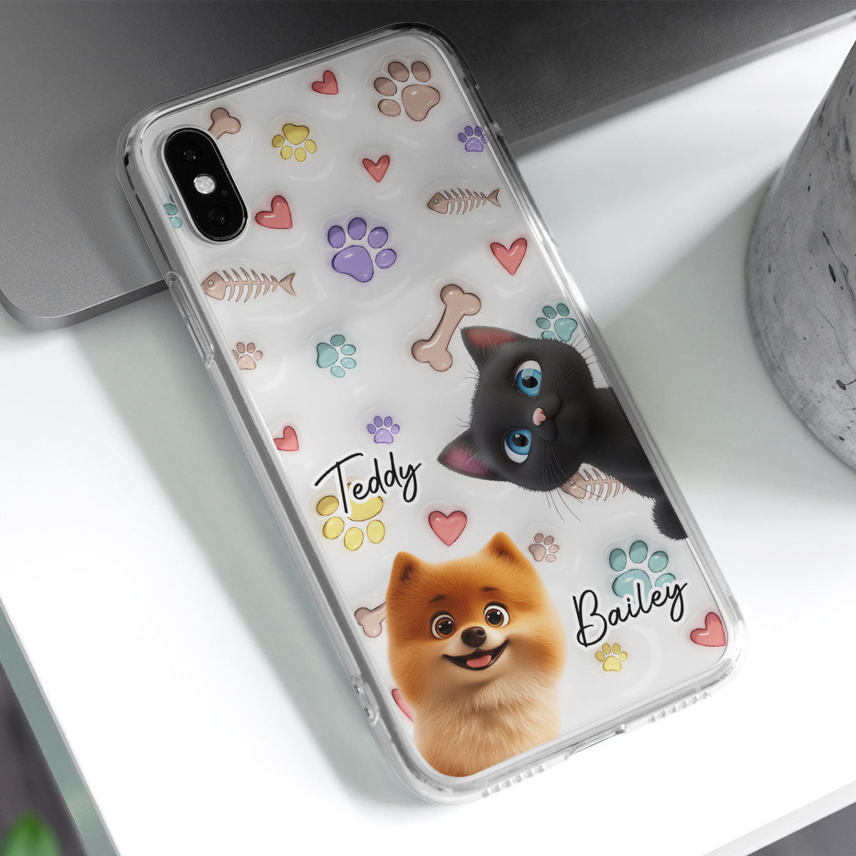 Baby Lovely Pet - Personalized 3D Inflated Effect Phone Case