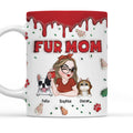 Custom Mother's day Birthday Gifts For Dog Mom, Dog Lovers • Fur Mom Christmas Cake - Personalized 3D Inflated Effect Mug