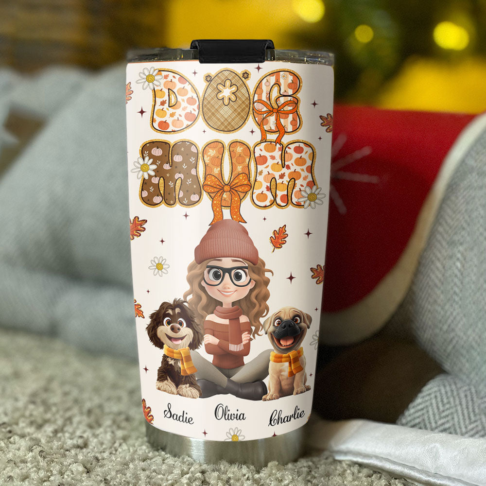 Custom Christmas Birthday Gifts For Dog Mom, Dog Lovers • Cinnamon Latte - Personalized Tumbler