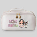 Dog Mom Lovely Chibi - Personalized Leather Makeup Bag