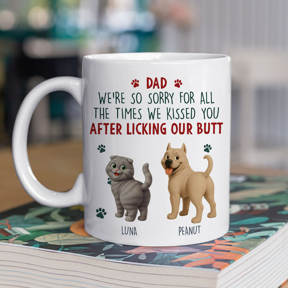 Custom Christmas Birthday Gifts For Dog Lovers • Sorry Mom Dad Pet Version - Personalized Coffee Mug