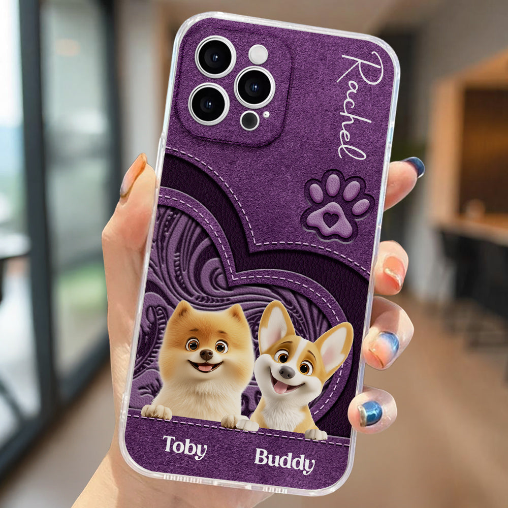 Dog Cartoon Leather - Personalized Phone Case
