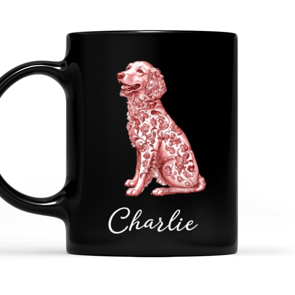 Custom Christmas Birthday Gifts For Dog Mom, Dog Lovers • Chinoiserie Toile Dog - Personalized Coffee Mug