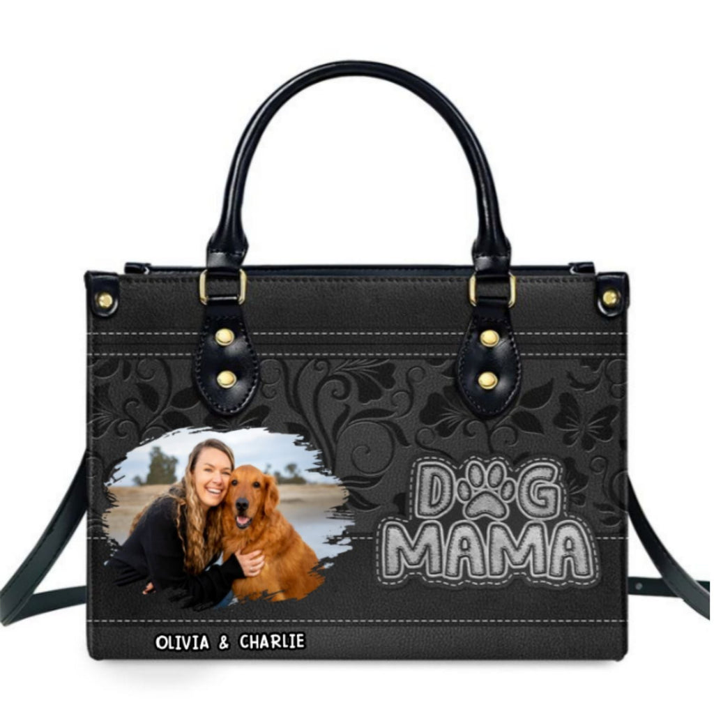 The Dog Mom Photo - Personalized Leather Bag