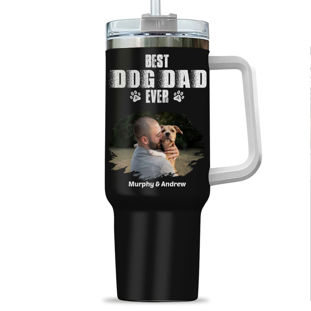 Custom Photo Father's day Birthday Gifts For Dog Dad, Dog Lovers • Best Dad Ever Photo Version 2 - Personalized Tumbler