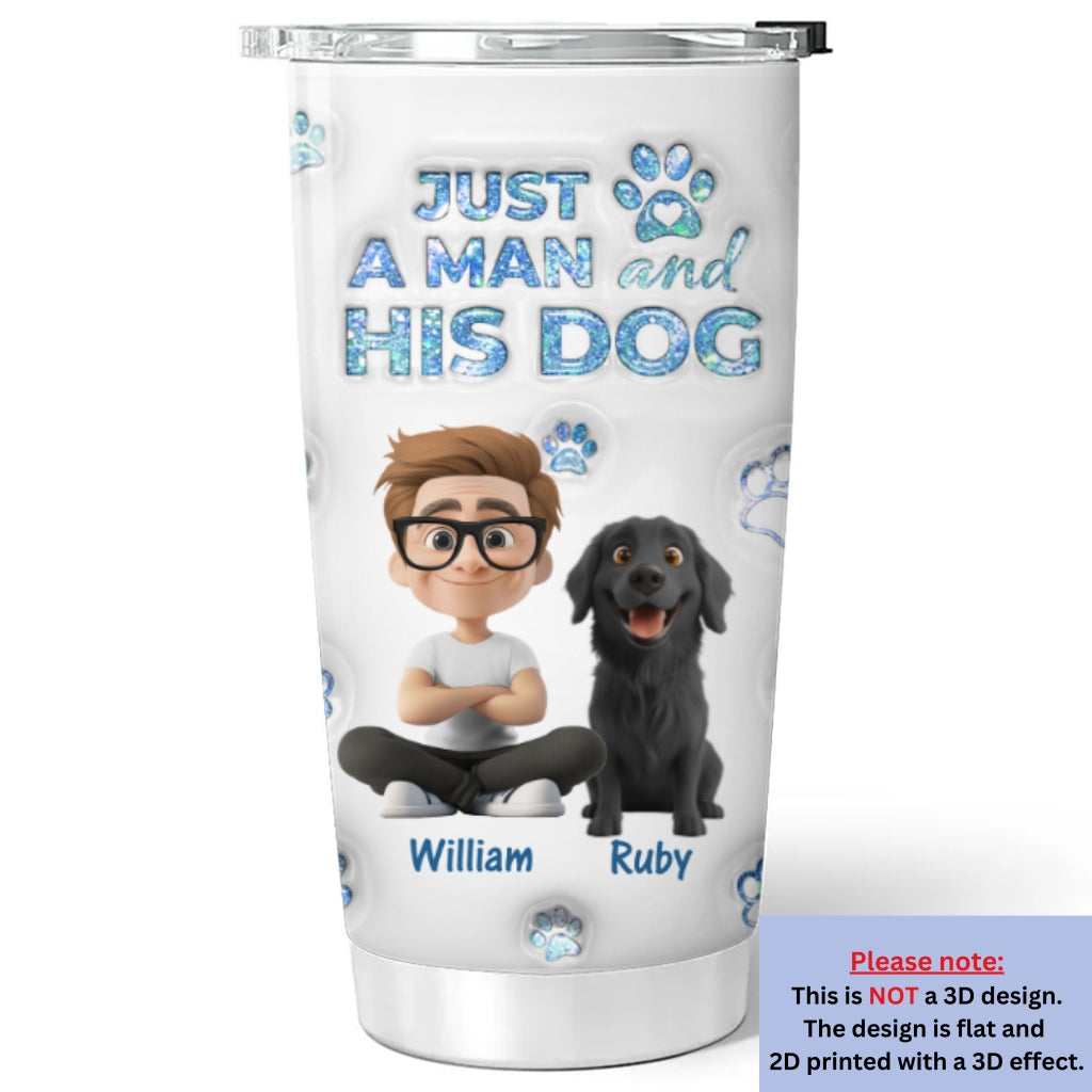 Custom Christmas Birthday Gifts For Dog Dad, Dog Lovers • You Are The Miracle Dad Ver - Personalized 3D Inflated Effect Tumbler