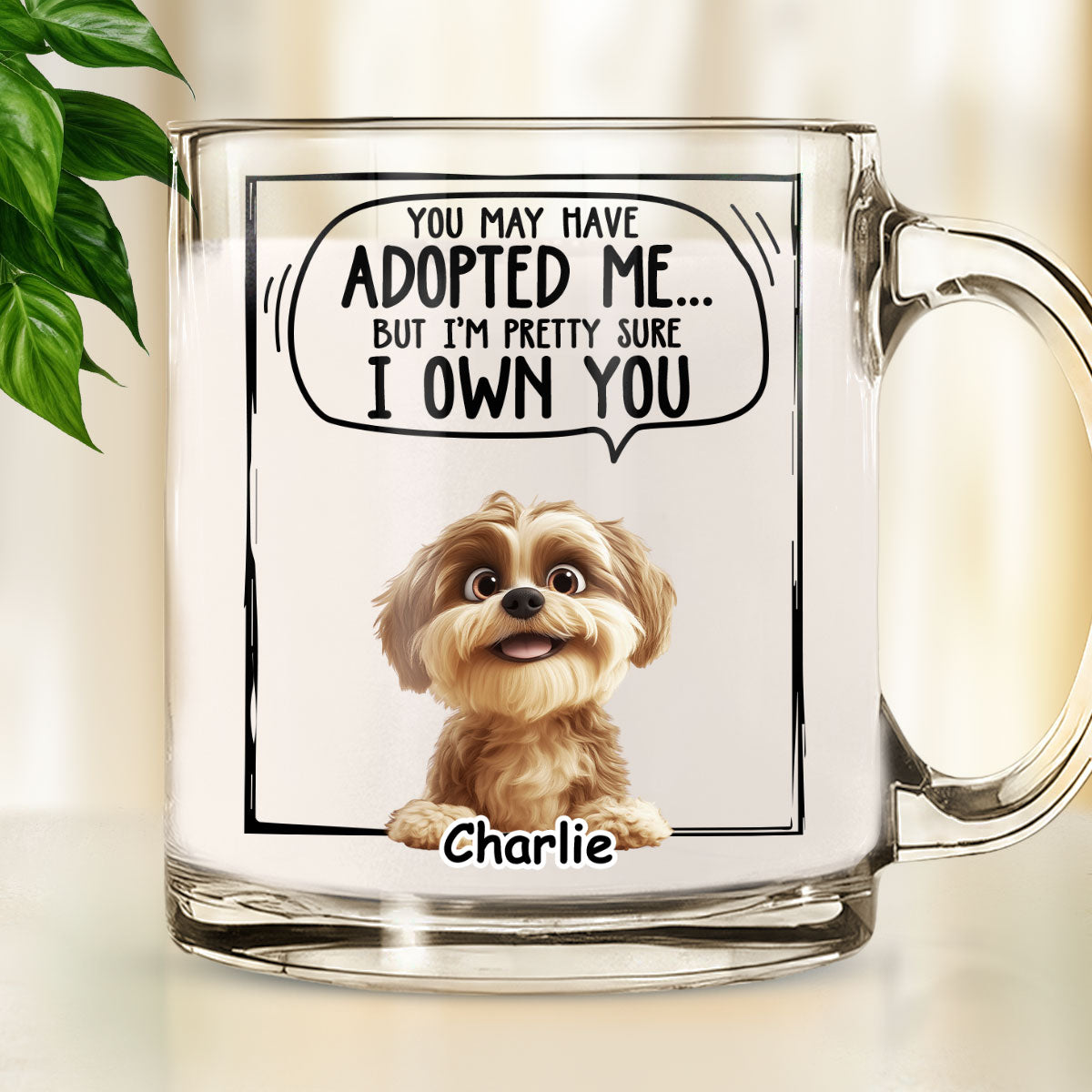 Custom Mother's Father's day Birthday Gifts For Dog Lovers • Adopted Me - Personalized Glass Mug