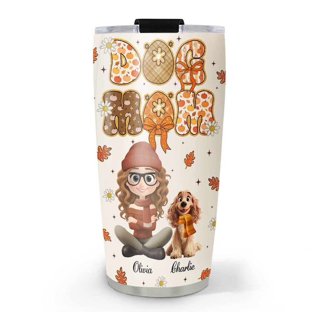 Custom Christmas Birthday Gifts For Dog Mom, Dog Lovers • Cinnamon Latte - Personalized Tumbler